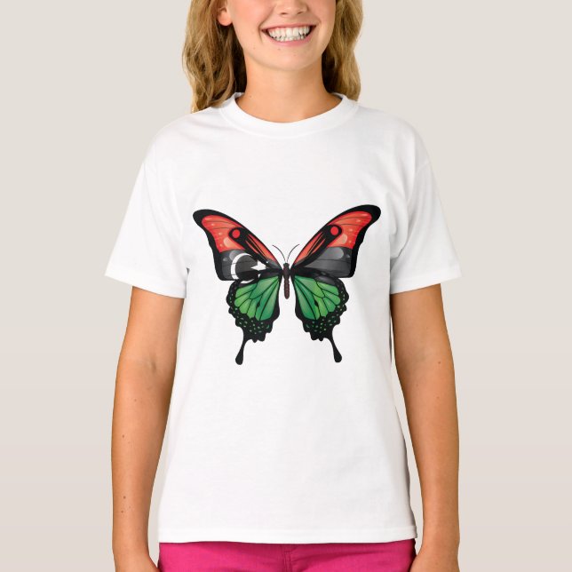 T-shirt Drapeau papillon de l'hirondelle de Libye (Devant)