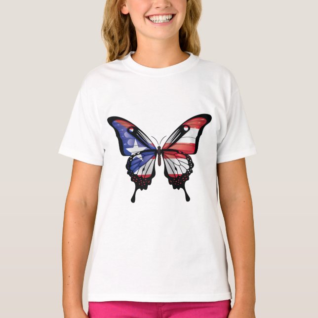 T-shirt Drapeau papillon de marque Swallowtail Porto Rico (Devant)