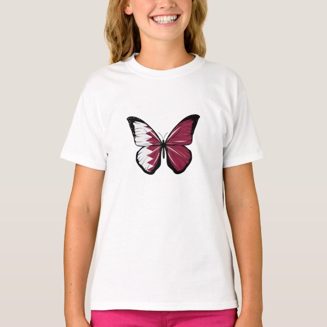 T-shirt Drapeau papillon du Qatar (Devant)