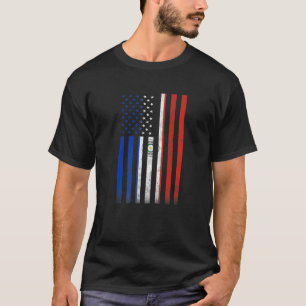 T-shirt Drapeau paraguayen à moitié Vintage américaine e