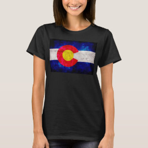 T-shirt Drapeau patiné Vintage du Colorado