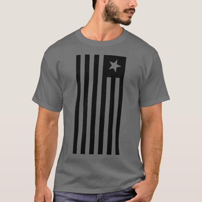 T-SHIRT DRAPEAU PATRIOT NOIR ET BLANC (Devant)