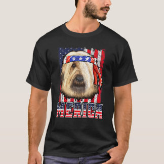 T-shirt Drapeau patriotique 4 juillet chien de Briard Meri