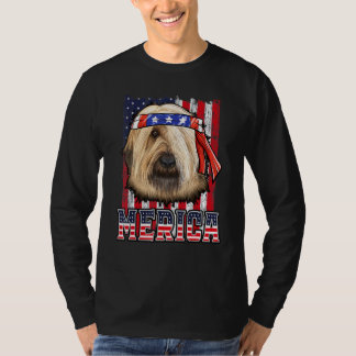 T-shirt Drapeau patriotique 4 juillet chien de Briard Meri