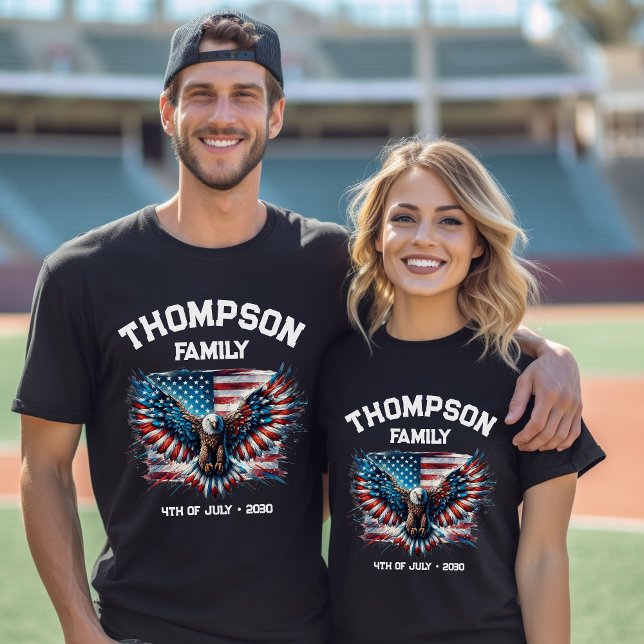 T-shirt Drapeau Patriotique 4 juillet Famille Réunion Amér (Créateur téléchargé)