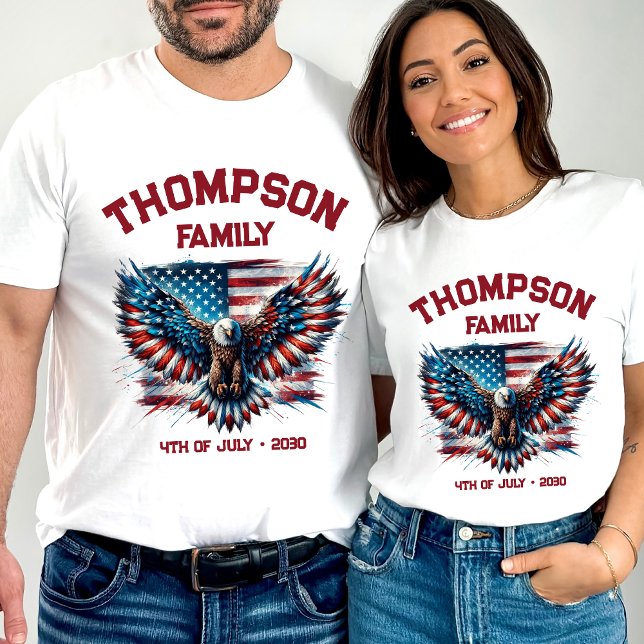 T-shirt Drapeau Patriotique 4 juillet Famille Réunion Amér (Créateur téléchargé)
