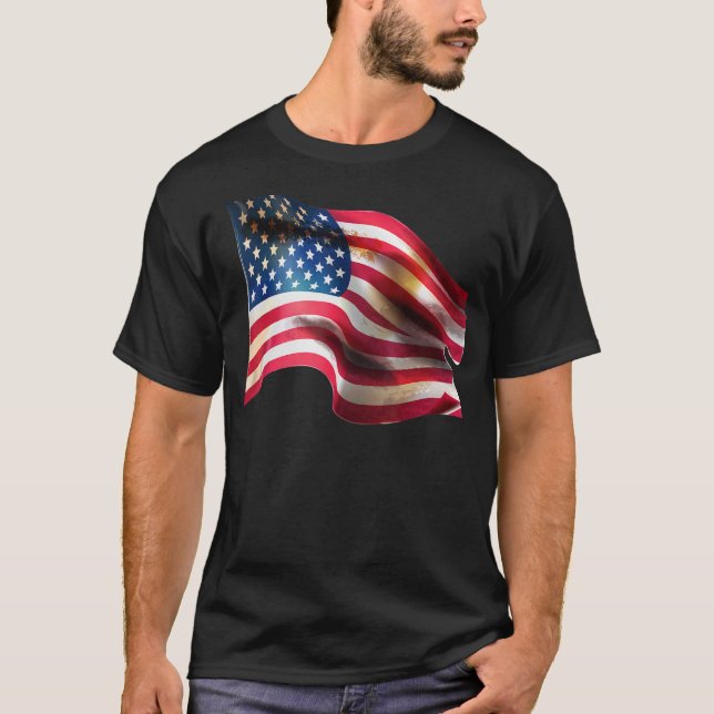 T-shirt Drapeau patriotique américain (Devant)