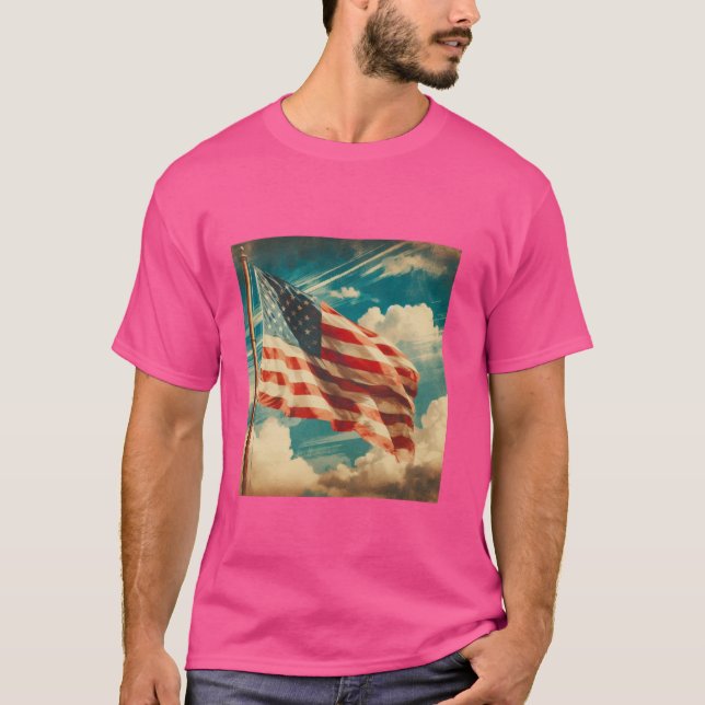T-shirt Drapeau patriotique américain (Devant)