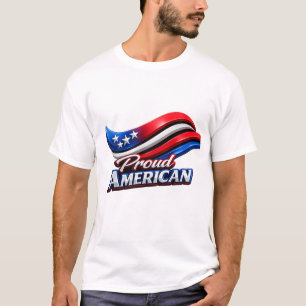T-shirt Drapeau patriotique américain 3D fier design ondoy