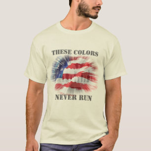 T-shirt Drapeau Patriotique Américain Ces Couleurs Ne Fonc