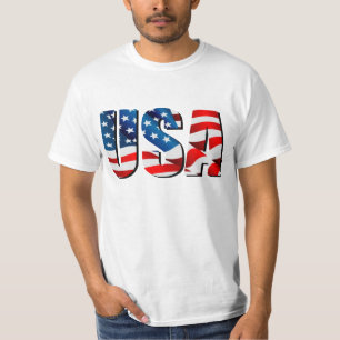 T-shirt drapeau patriotique américain rouge blanc