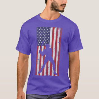 T-shirt Drapeau Patriotique Américain Sports De Baseball
