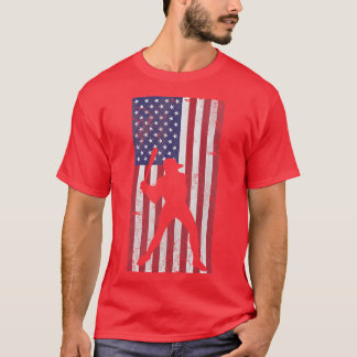 T-shirt Drapeau Patriotique Américain Sports De Baseball