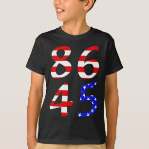 T-shirt Drapeau patriotique anti-Trump 86 45 en détresse p