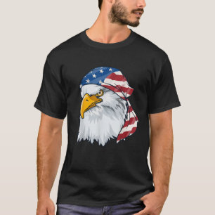 T-shirt Drapeau Patriotique Bald Eagle Hommes 4 juillet
