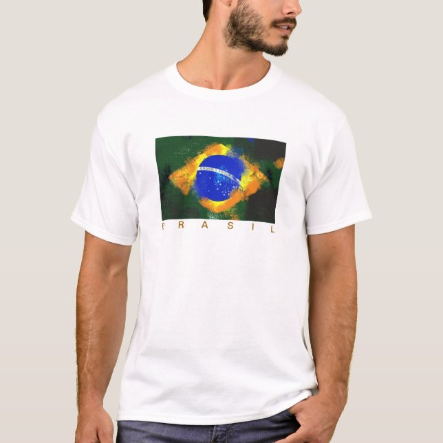 T-shirt Drapeau patriotique brésilien (Devant)