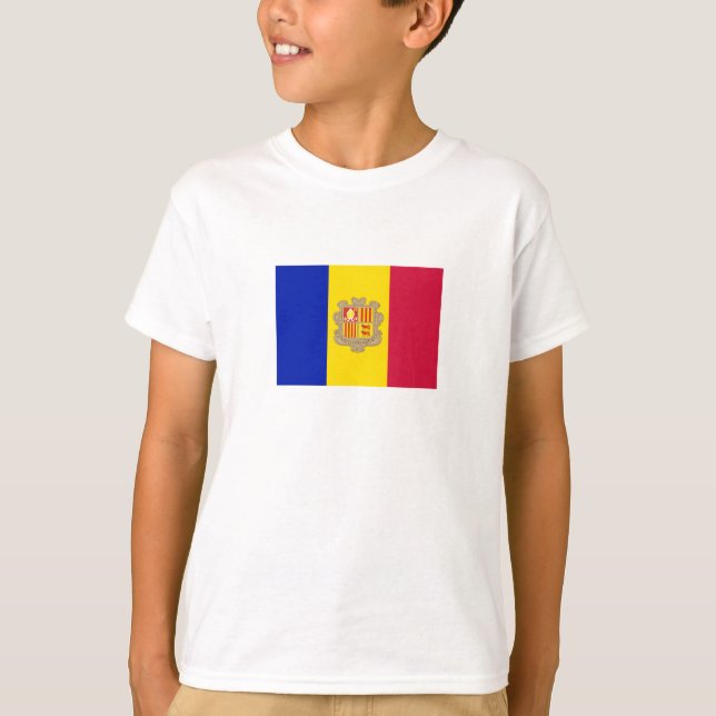 T-shirt Drapeau patriotique d'Andorre (Devant)