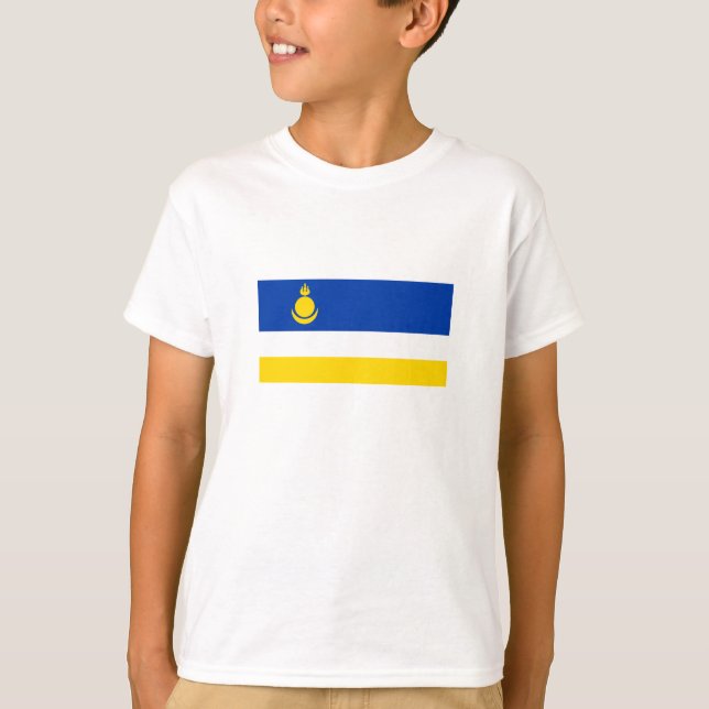 T-shirt Drapeau patriotique de Bouriatie (Devant)