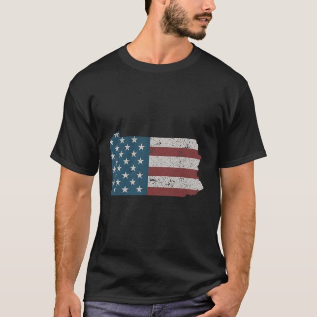 T-shirt Drapeau Patriotique De L'État De Pennsylvanie (Devant)