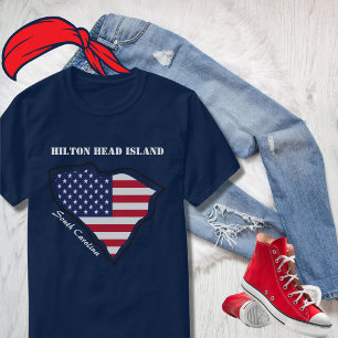 T-shirt Drapeau patriotique de l'île Hilton Head en Caroli