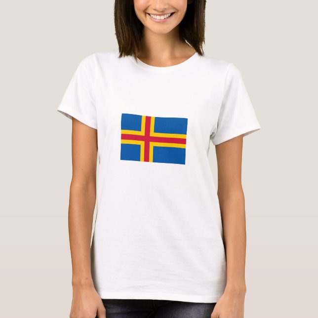 T-shirt Drapeau patriotique des îles Åland (Devant)