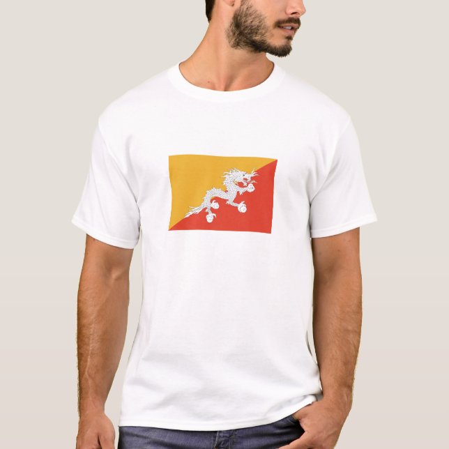 T-shirt Drapeau patriotique du Bhoutan (Devant)