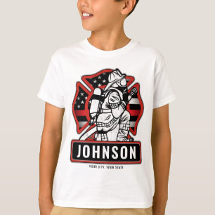 T-shirt Drapeau patriotique du département des pompiers pe