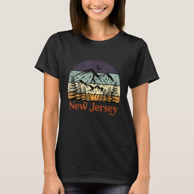 T-shirt Drapeau Patriotique Du New Jersey 4 Juillet Ameri (Devant)