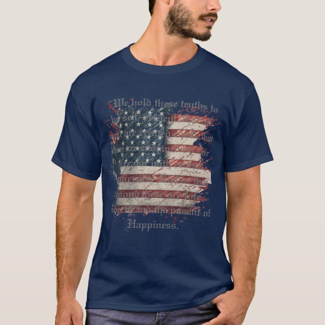 T-shirt Drapeau patriotique et la déclaration d'indépendan (Devant)
