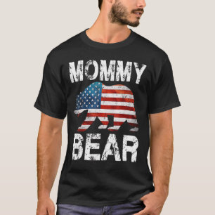 T-shirt Drapeau Patriotique Maman Ours Famille Corresponda
