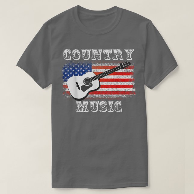 T-shirt Drapeau Patriotique Pays Musique Guitare Guitarist (Design devant)