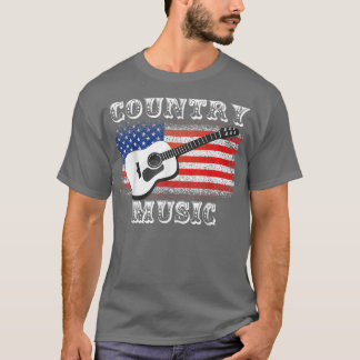 T-shirt Drapeau Patriotique Pays Musique Guitare Guitarist