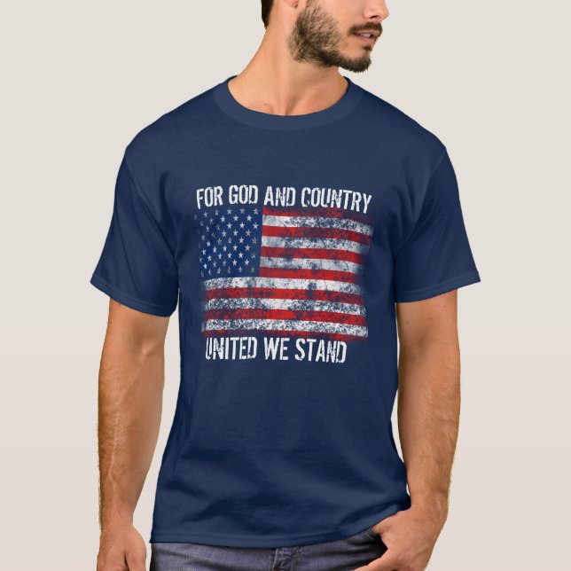 T-shirt Drapeau Patriotique Perdu Pour Dieu et le Pays (Devant)