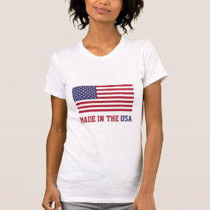 T-shirt Drapeau Patriotique Rouge Blanc Bleu Étoiles Et Fr