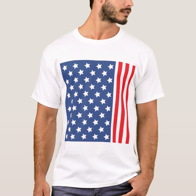 T-shirt Drapeau patriotique rouge, blanc et bleu (Devant)