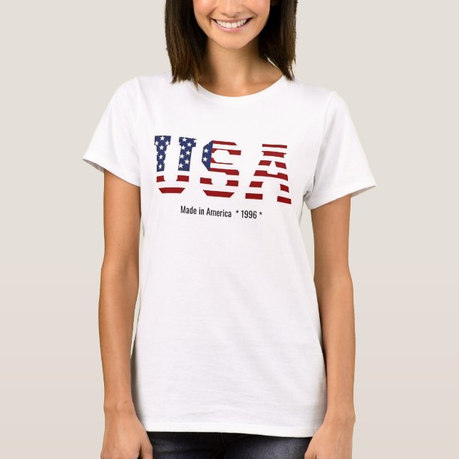 T-shirt Drapeau patriotique USA Fabriqué en Amérique (Devant)