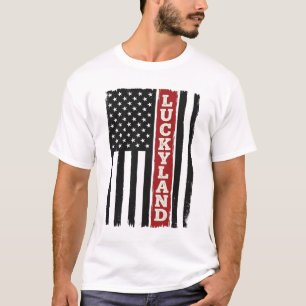 T-shirt Drapeau Patriotique Vertical Luckyland Vintage