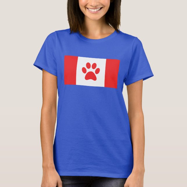 T-shirt Drapeau Paw Canada - Drôle canadien amusant (Devant)