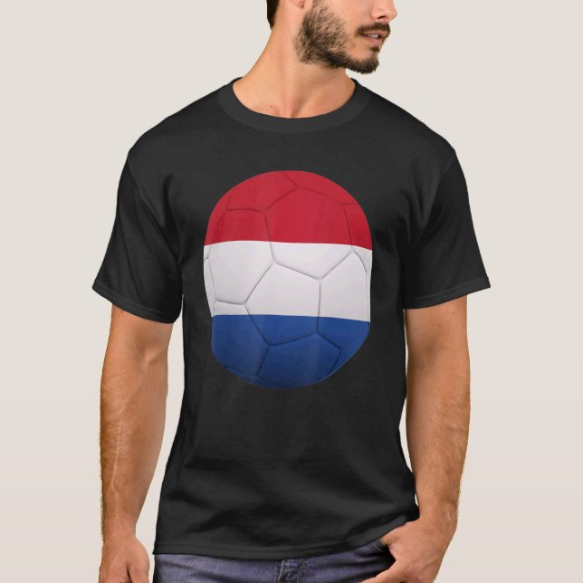 T-shirt Drapeau Pays-Bas Soccer National Ball Pays-Bas (Devant)