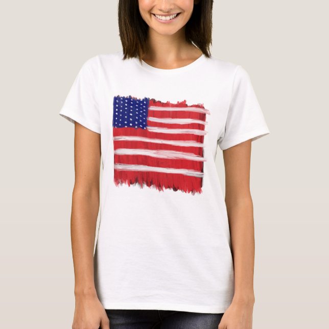 T-shirt Drapeau peint d'art folklorique (Devant)