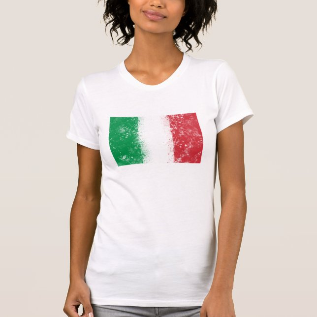 T-shirt Drapeau peint Grunge Splatter d'Italie (Devant)