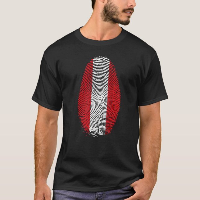 T-shirt Drapeau Pérou Empreinte Il Est Dans Mon Adn Pour P (Devant)
