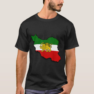T-shirt Drapeau persan Pahlavi Lion Et Soleil Carte Iran