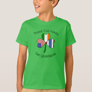 T-shirt Drapeau personnalisé Shamrock Américain Irlandais