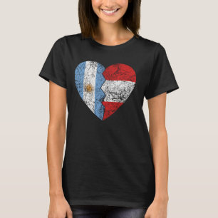 T-shirt Drapeau péruvien Argentine Coeur Argentine Pérou F