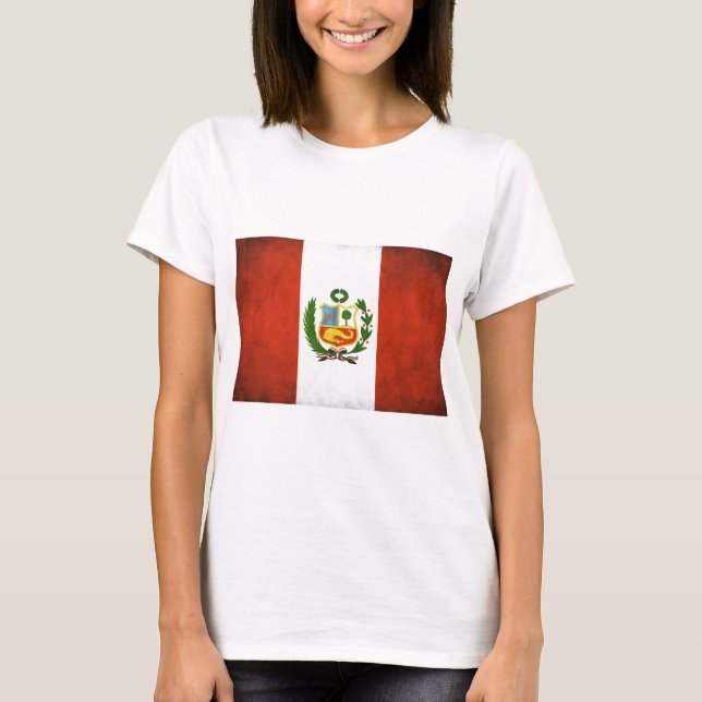 T-shirt Drapeau péruvien avec l'emblème (Devant)