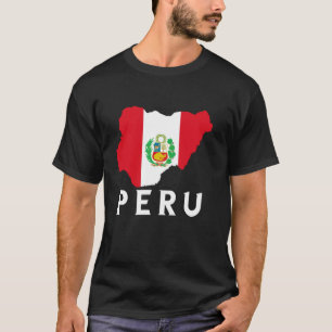 T-shirt Drapeau Péruvien Carte Pérou Racines Péruviennes F