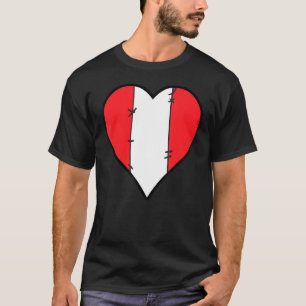 T-shirt Drapeau péruvien de coeur