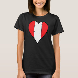 T-shirt Drapeau péruvien de coeur