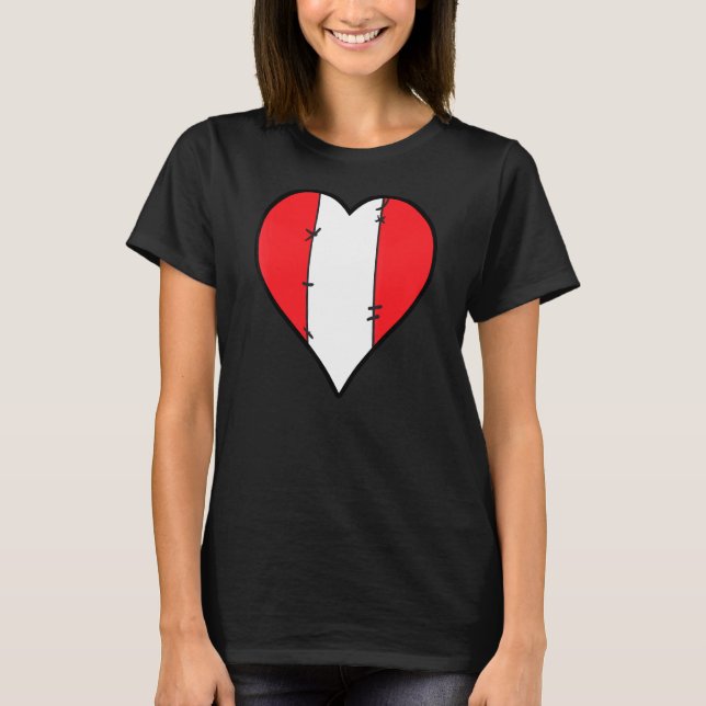 T-shirt Drapeau péruvien de coeur (Devant)